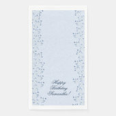 Aquarell-Wildblumen Dunkelblaue Floral Serviette (Vorderseite)