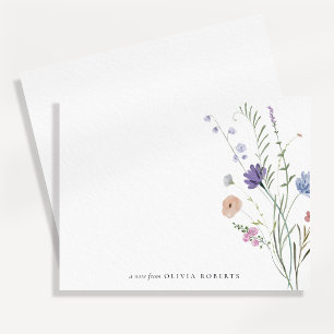 Aquarell-Wildblumen-Ecken-Notizkarte Einladung