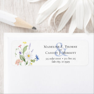 Aquarell-Wildblumen-elegante Hochzeitsadresse