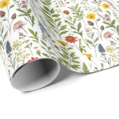 Aquarell-Wildblumen Farbige Rustikale Muster Geschenkpapier (Rolleneckpunkt)