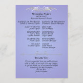 Aquarell-Wildblumen - Himmelblau-Hochzeit Programm (Rückseite)