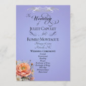 Aquarell-Wildblumen - Himmelblau-Hochzeit Programm (Vorderseite)