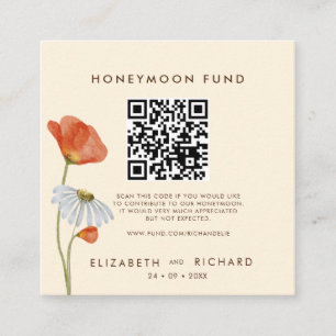 Aquarell-Wildblumen-Hochzeit elegant Begleitkarte