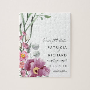 Aquarell-Wildblumen-Hochzeit-Save-The-Date Puzzle