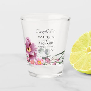 Aquarell-Wildblumen-Hochzeit-Save-The-Date Schnapsglas