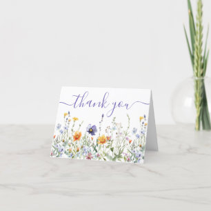 Aquarell-Wildblumen-Hochzeitsdusche-Dankeskarte Dankeskarte