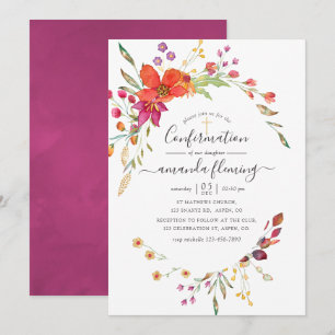 Aquarell-Wildblumen-Hochzeitseinladung Einladung