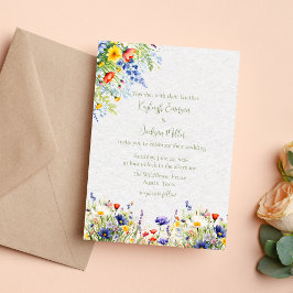 Aquarell-Wildblumen-Hochzeitseinladung Einladung
