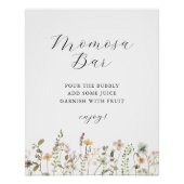 Aquarell Wildblumen Kinderdusche Momosa Bar Poster (Vorderseite)