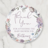 Aquarell Wildblumen Kinderdusche Vielen Dank Geschenkanhänger (Rückseite)