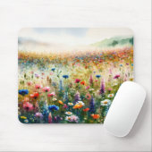 Aquarell-Wildblumen-Landschaftsszene Mousepad (Mit Mouse)