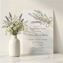 Aquarell-Wildblumen-Lavendel-Baby-Party
