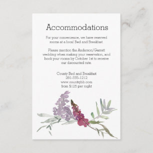 Aquarell Wildblumen Lavendel Blumen Begleitkarte