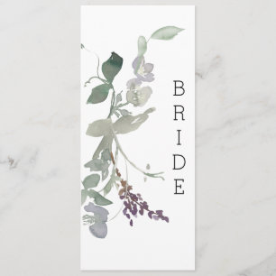 Aquarell-Wildblumen-Lavendel-Blumen-Stuhl-Schild Menükarte