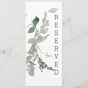 Aquarell-Wildblumen-Lavendel-Blumen-Stuhlschild Menükarte