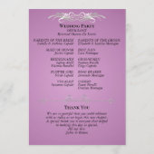 Aquarell-Wildblumen - Lavendel-Hochzeit Programm (Rückseite)