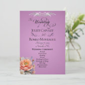 Aquarell-Wildblumen - Lavendel-Hochzeit Programm (Stehend Vorderseite)