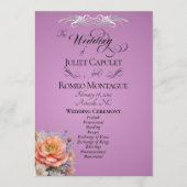 Aquarell-Wildblumen - Lavendel-Hochzeit Programm (Vorderseite)