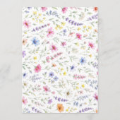 Aquarell-Wildblumen-Menü Menükarte (Rückseite)