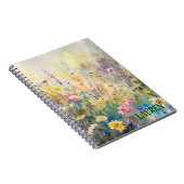 Aquarell-Wildblumen Minimalist Name  Notizblock (Rechte Seite)