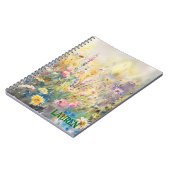 Aquarell-Wildblumen Minimalist Name  Notizblock (Linke Seite)