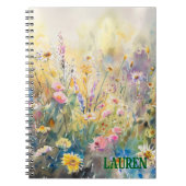 Aquarell-Wildblumen Minimalist Name  Notizblock (Vorderseite)