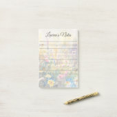 Aquarell Wildblumen Minimalistischer Name Post-it Klebezettel (Auf Schreibtisch)