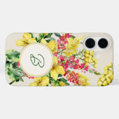 Aquarell-Wildblumen-Monogramm Case-Mate iPhone Hülle (Rückseite (Horizontal))