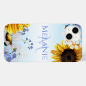 Aquarell-Wildblumen-Monogramm-iPhone-Hülle Case-Mate iPhone Hülle (Rückseite (Horizontal))