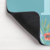 Aquarell-Wildblumen-Monogramm Mousepad (Ecke)