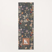 Aquarell-Wildblumen-Monogramm-Name Yogamatte (Vorderseite)