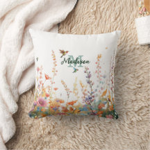 Aquarell-Wildblumen-Monogramm Personalisierter Nam