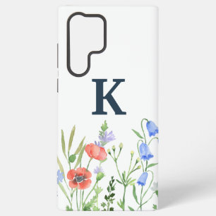 Aquarell-Wildblumen-Monogramm Samsung Galaxy Hülle