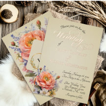 Aquarell-Wildblumen, Monogramm - Weizen