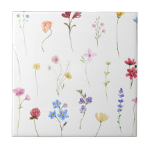 Aquarell-Wildblumen-Muster Cottage im minimalistis