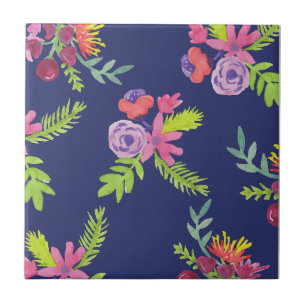 Aquarell-Wildblumen-Muster Fliese