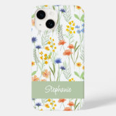 Aquarell-Wildblumen-Name Case-Mate iPhone Hülle (Rückseite)