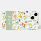Aquarell-Wildblumen-Name Case-Mate iPhone Hülle (Rückseite (Horizontal))
