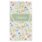 Aquarell-Wildblumen-Name Kleine Geschenktüte (Rückseite)