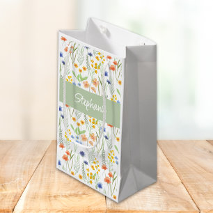 Aquarell-Wildblumen-Name Kleine Geschenktüte