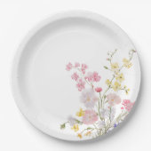 Aquarell-Wildblumen Pappteller (Vorderseite)