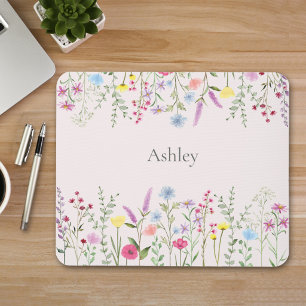 Aquarell-Wildblumen personalisierte Mauspad