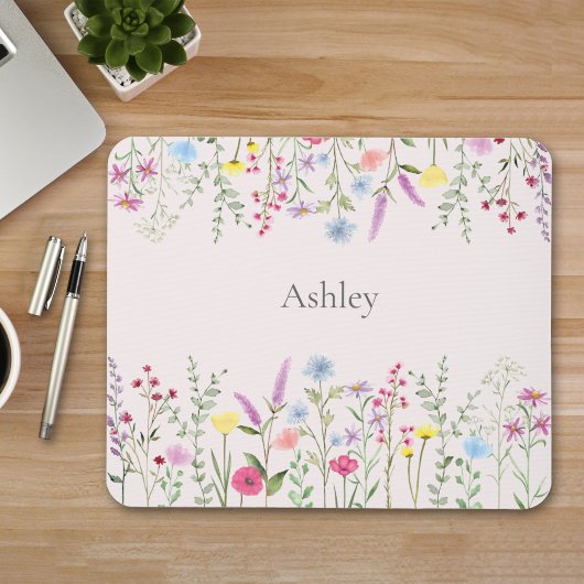 Aquarell-Wildblumen personalisierte Mauspad