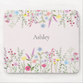 Aquarell-Wildblumen personalisierte Mauspad (Vorne)