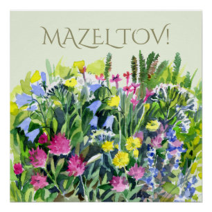 Aquarell Wildblumen Poster