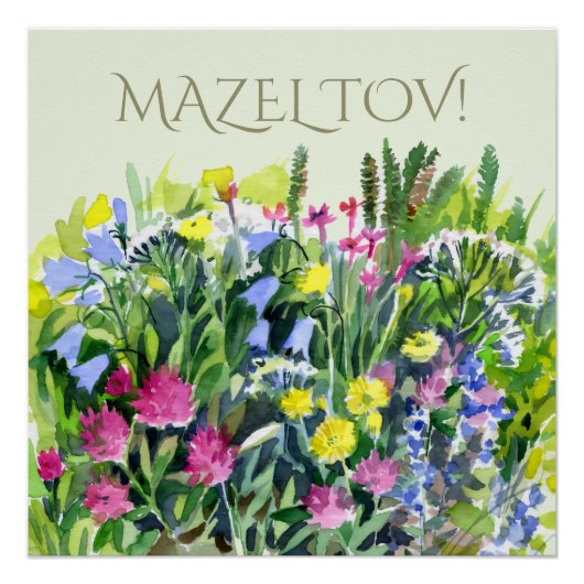 Aquarell Wildblumen Poster (Vorderseite)