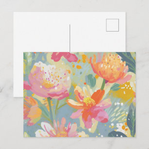 Aquarell-Wildblumen Postkarte