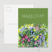 Aquarell Wildblumen Postkarte (Vorne/Hinten)