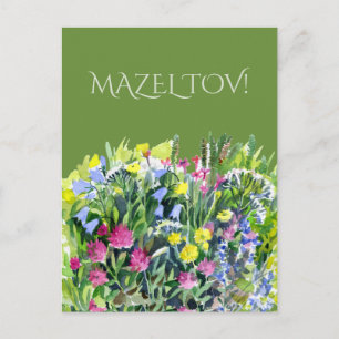 Aquarell Wildblumen Postkarte