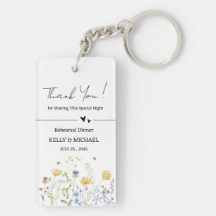 Aquarell-Wildblumen-Probeessen-Partygeschenk Schlüsselanhänger